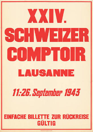 XXIV. Schweizer Comptoir, Lausanne