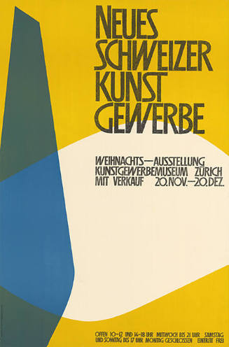 Neues Schweizer Kunstgewerbe, Weihnachts-Ausstellung, Kunstgewerbemuseum Zürich