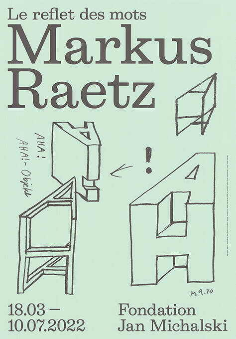 Markus Raetz, Le reflet des mots, Fondation Jan Michalski