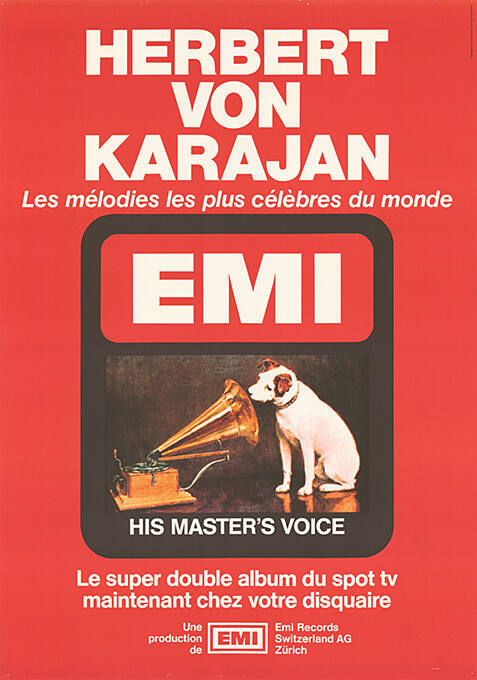 Herbert von Karajan, Les mélodies les plus célèbre du monde, EMI, His Master’s Voice, Le super double album du spot tv maintenant chez votre disquaire