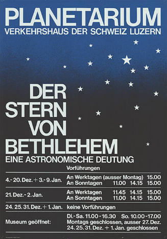 Der Stern von Bethlehem, Eine astronomische Deutung, Planetarium, Verkehrshaus der Schweiz Luzern