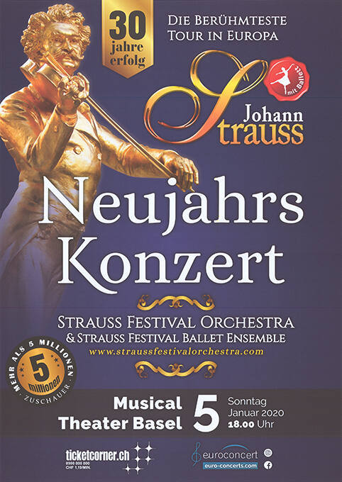 Neujahrs Konzert, Strauss Festival Orchestra & Strauss Festival Ballet Ensemble, Musical Theater Basel