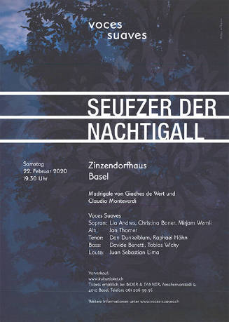 Seufzer der Nachtigall, Voces Suaves, Zinzendorfhaus Basel