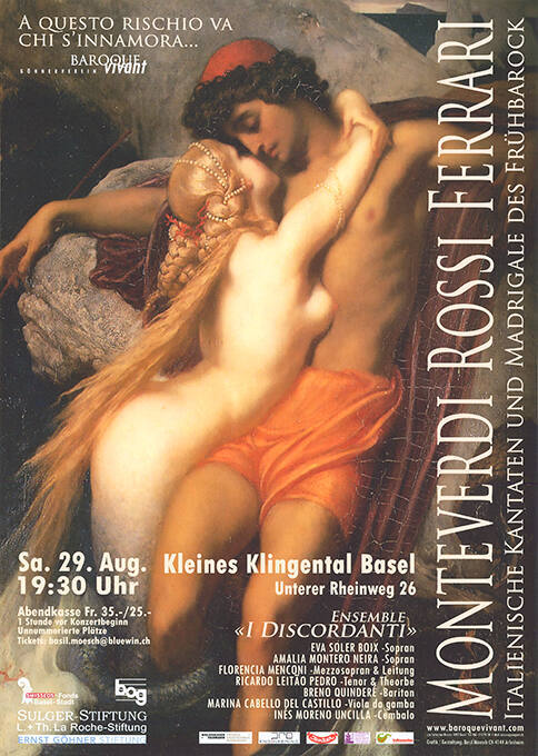 Monteverdi Rossi Ferrari, Ensemble «i discordanti», Kleines Klingental Basel