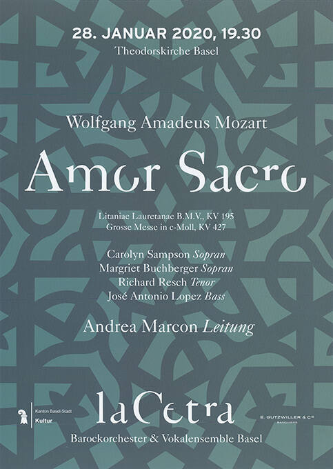 Amor Sacro, Wolfgang Amadeus Mozart, La Cetra, Theodorskirche Basel