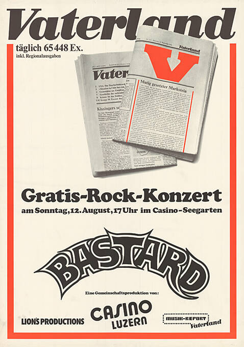 Vaterland, Gratis-Rock-Konzert, Bastard, Casino Luzern