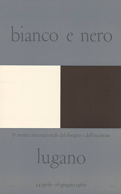 Bianco e nero, 6a mostra internazionale del disegno e dell’incisione, Lugano