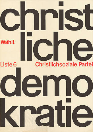 Christliche Demokratie, Wählt Liste 6, Christlichsoziale Partei