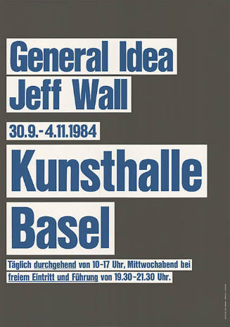 General Idea, Jeff Wall, Kunsthalle Basel