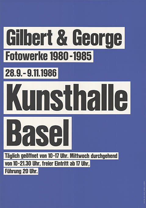 Gilbert & George, Kunsthalle Basel