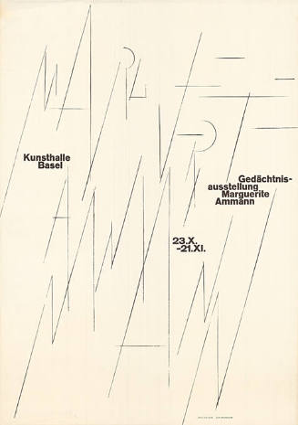 Gedächtnisausstellung Marguerite Ammann, Kunsthalle Basel