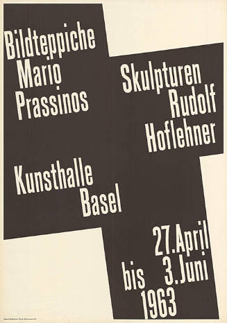 Bildteppiche Mario Prassinos, Skulpturen Rudolf Hoflehner, Kunsthalle Basel