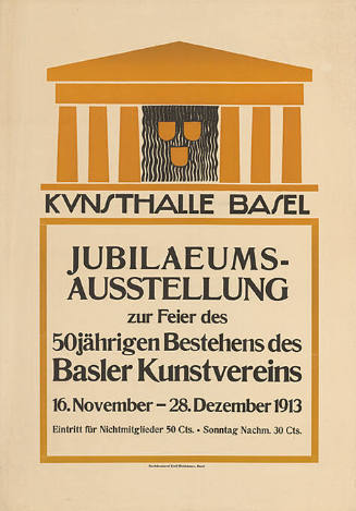 Jubiläumsausstellung zur Feier des 50jährigen Bestehens des Basler Kunstvereins, Kunsthalle Basel