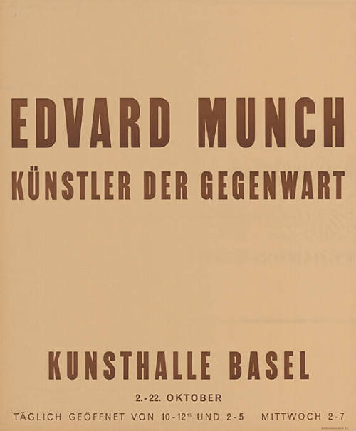 Edvard Munch, Künstler der Gegenwart, Kunsthalle Basel