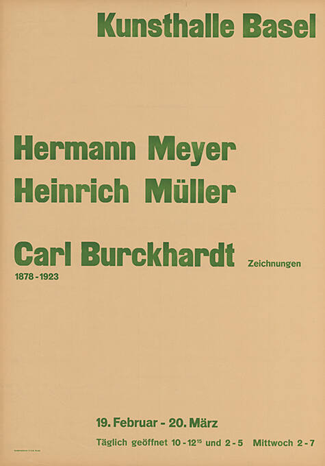 Hermann Meyer, Heinrich Müller, Carl Burckhardt, Kunsthalle Basel