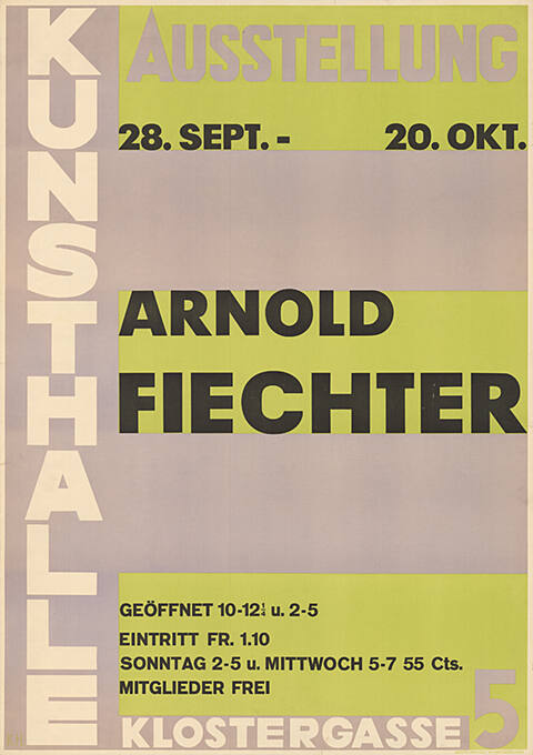 Arnold Fiechter, Kunsthalle Basel