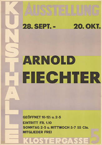 Arnold Fiechter, Kunsthalle Basel