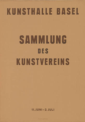 Sammlung des Kunstvereins, Kunsthalle Basel