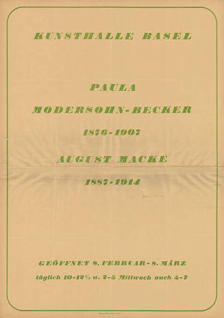 Paula Modersohn-Becker, August Macke, Kunsthalle Basel