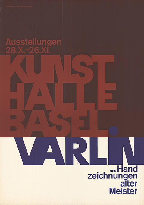 Varlin, Handzeichnungen alter Meister, Kunsthalle Basel