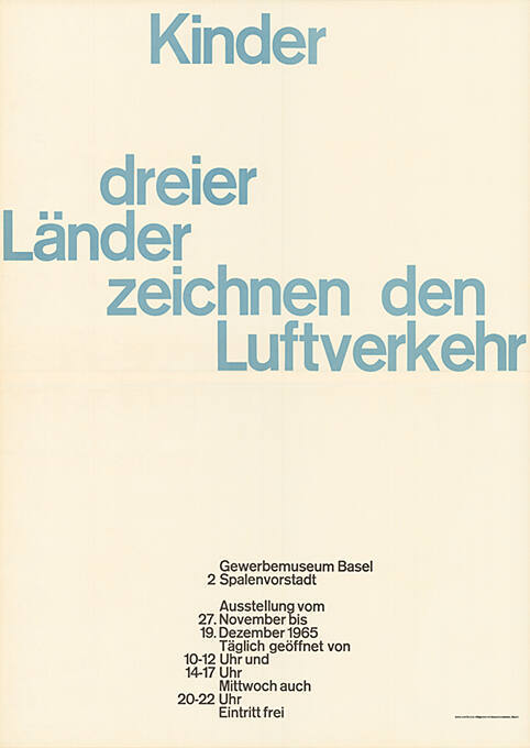 Kinder dreier Länder zeichnen den Luftverkehr, Gewerbemuseum Basel