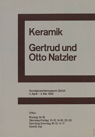 Keramik, Gertrud und Otto Natzler, Kunstgewerbemuseum Zürich