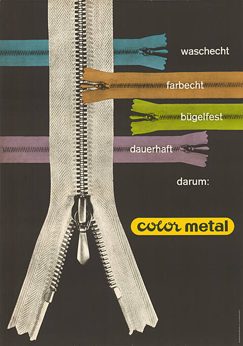 Waschecht, farbecht, bügelfest, dauerhaft, darum: color metal