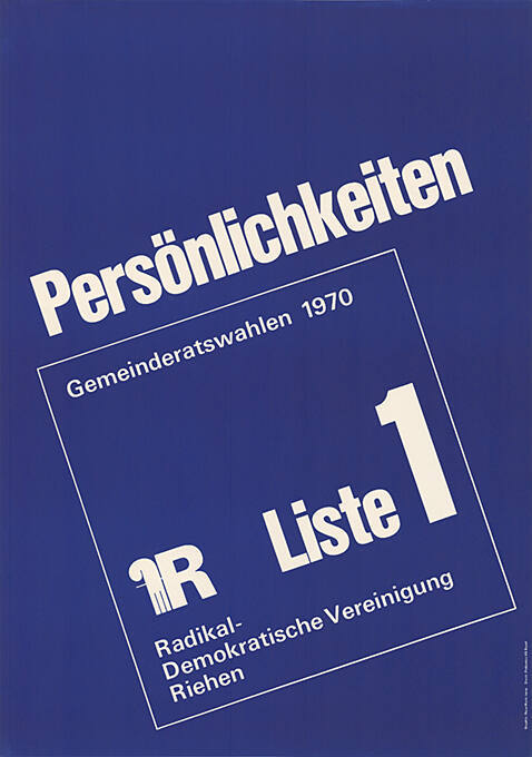 Persönlichkeiten, Gemeinderatswahlen 1970, Liste 1