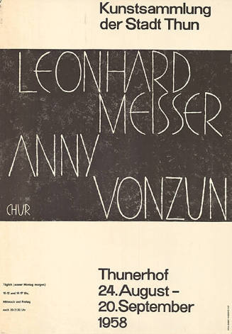 Leonhard Meisser, Anny Vonzun, Kunstsammlung der Stadt Thun