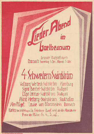 Lieder Abend im Goetheanum, 4 Schwestern Svärdström, Dornach