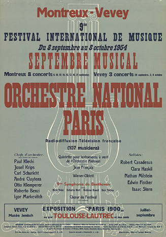 9me Festival international de musique, Montreux-Vevey, Septembre musical, Orchestre National Paris