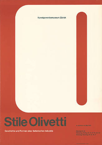 Stile Olivetti, Geschichte und Form einer italienischen Industrie, Kunstgewerbemuseum Zürich