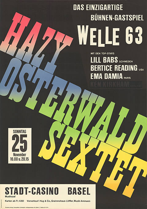 Hazy Osterwald, Sextet, Welle 63, Stadt-Casino Basel