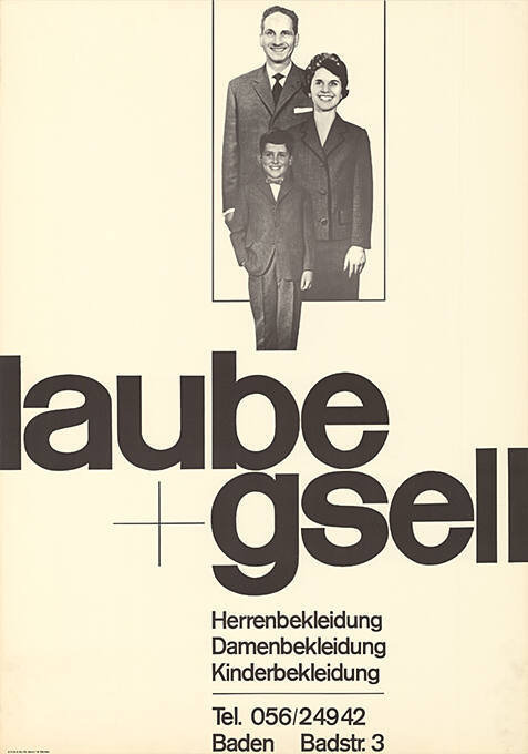 Laube + Gsell, Herrenbekleidung, Damenbekleidung, Kinderbekleidung, Baden