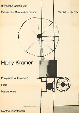 Harry Kramer, Sculptures Automobiles, Films, Marionnettes, Städtische Galerie Biel, Galerie des Beaux-Arts Bienne