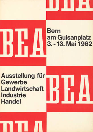 BEA, Ausstellung für Gewerbe, Landwirtschaft, Industrie, Handel, Bern