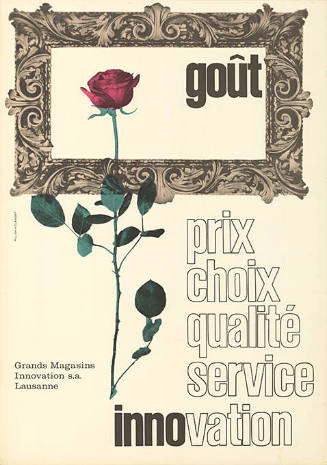 Gôut, prix, choix, qualité, service, innovation, Grands magasins Innovation s.a. Lausanne