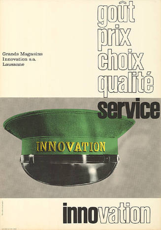 Gôut, prix, choix, qualité, service, innovation, Grands magasins Innovation s.a. Lausanne