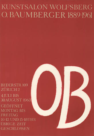 OB, O. Baumberger 1889–1961, Kunstsalon Wolfsberg, Zürich