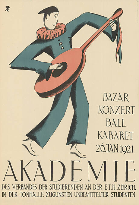 Akademie des Verbandes der Studierenden an der E.T.H. Zürich. Bazar, Konzert, Ball, Kabaret, Tonhalle Zürich