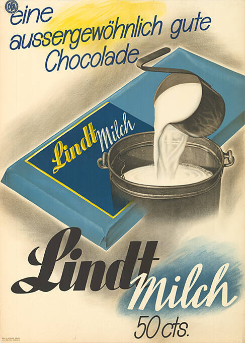 Eine aussergewöhnlich gute Chocolade, Lindt Milch, 50 cts.