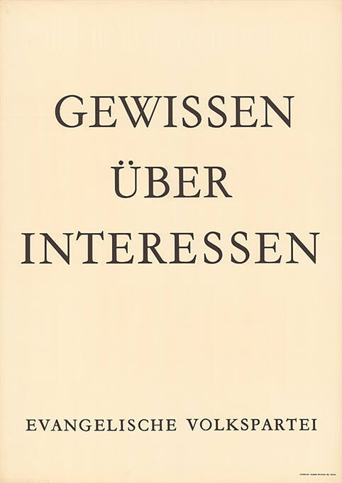 Gewissen über Interessen, Evangelische Volkspartei