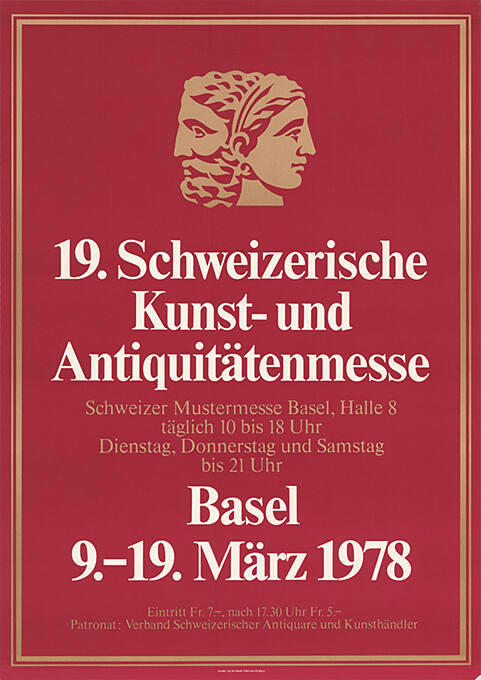 19. Schweizerische Kunst- und Antiquitätenmesse Basel, Mustermesse Basel