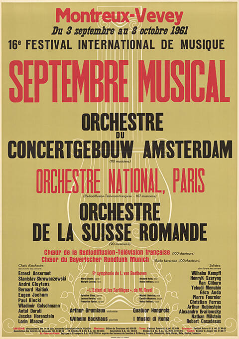 Montreux-Vevey, 16ᵉ Festival International de Musique, Septembre Musical