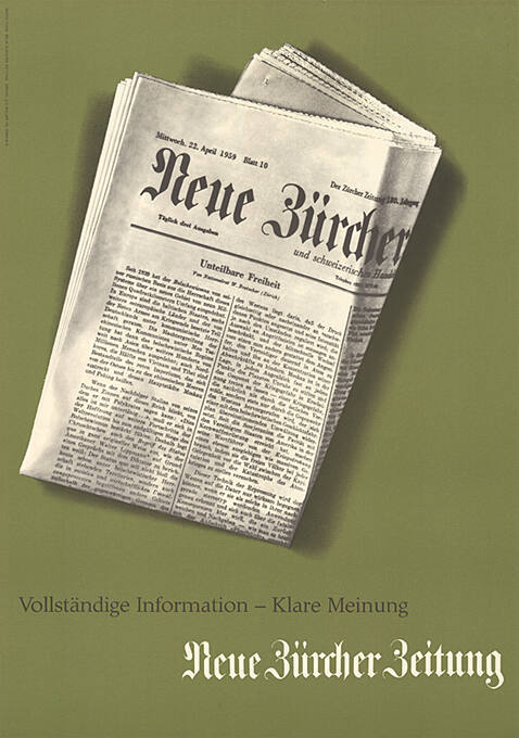 Vollständige Information – Klare Meinung, Neue Zürcher Zeitung