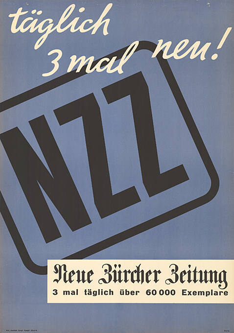 Täglich 3 mal neu! NZZ, Neue Zürcher Zeitung