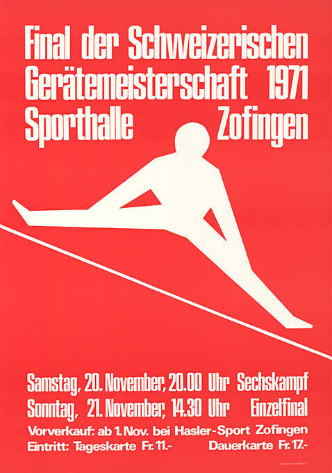 Final der Schweizerischen Gerätemeisterschaft 1971, Sporthalle Zofingen