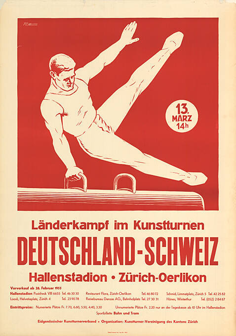 Länderkampf im Kunstturnen, Deutschland-Schweiz, Hallenstadion Zürich-Oerlikon