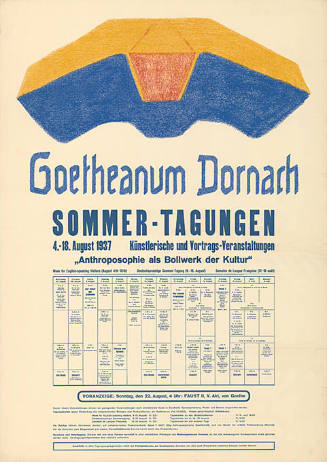 Goetheanum Dornach, Sommer-Tagungen, Künstlerische und Vortrags-Veranstaltungen, „Anthroposophie als Bollwerk der Kultur“