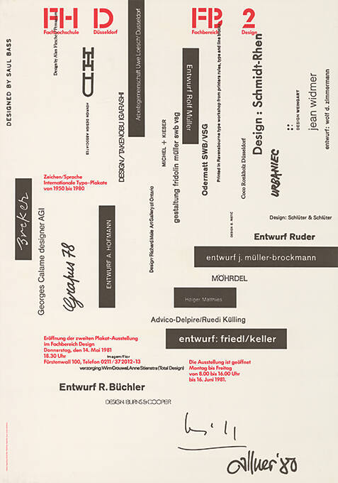 Zeichen / Sprache, Internationale Typo-Plakate, Fachhochschule Düsseldorf, Fachbereich Design